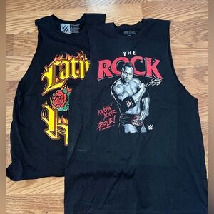 WWE Black Tank Tops Featuring The Rock and Latino Heat